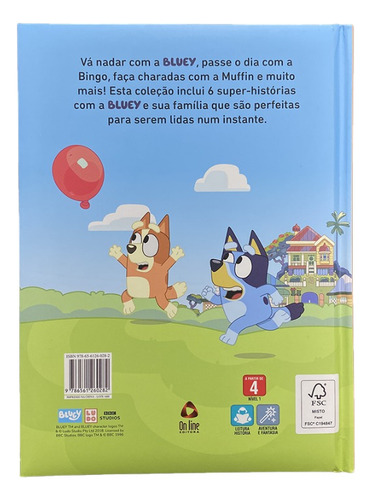 Livro Bluey Histórias Em 5 Minutos Com Capa Dura Almofadada Em Português, 2025 Por Editora On Line