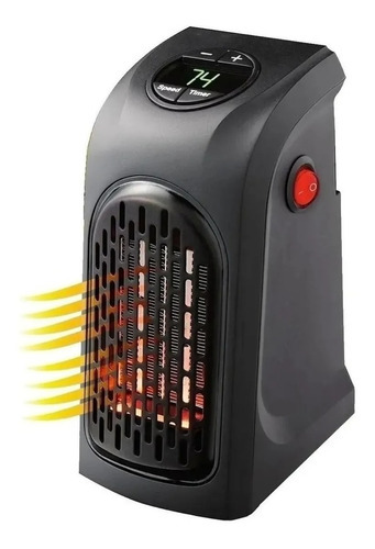 Calefactor Ambiental Portatil Invierno 400w Color Negro
