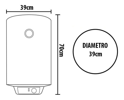 Imagen 2 de 4 de Termotanque Bram Metal 50 Lts Termo Agua Caliente