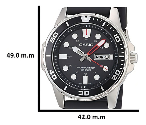 Reloj Casio MTP-S110-1AV Resistente Agua 100m Hombre Negro.