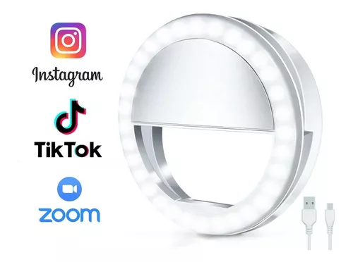 Anillo de Luz Selfie LED Mini Flux'S, Recargable por USB, con Pinza de  Sujeción, para Móvil, Tablet o Portátil, para Selfies, , TIK Tok,  Instagram, Directos, Videollamadas, Maquillaje : : Electrónica