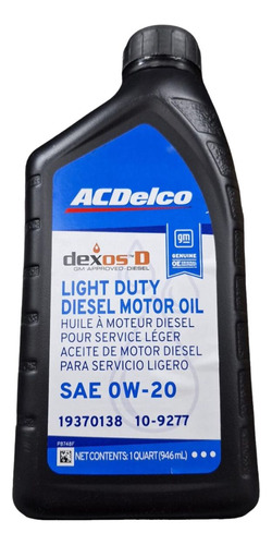 Kit X 7 Aceite De Motor Dexos Diesel Sae 0w-20 Acdelco