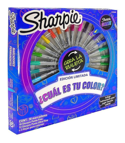 Imagen 3 de 3 de Set Marcador Plumón Sharpie Ruleta 30 Colores