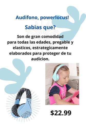 Audífonos Inalámbricos Powerlocus Para Niños Y Grandes 