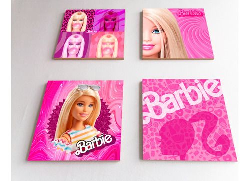 Cuadros Decorativos Mdf Barbie ( Set De 4 Pz )   