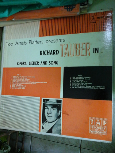 Vinilo 3298 - Richard Tauber En Opera Y En Opereta
