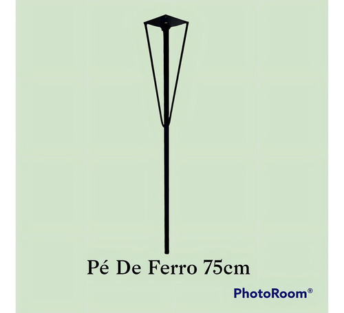 Pé Ferro Base Mesa Tubo Aço Quadrado 15x15 75cm Preto