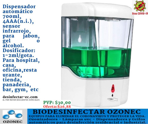 Dispensador Automatico Jabon Alcohol Hospital Oficina Casa