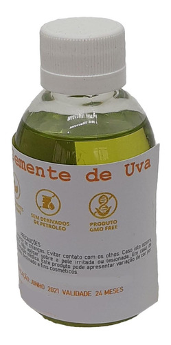 Óleo De Semente De Uva 100ml Prensado A Frio Com Laudo