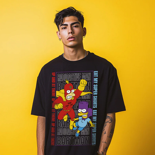 Playera Bartman & Radioactive Man Hombre Negro Simpsons