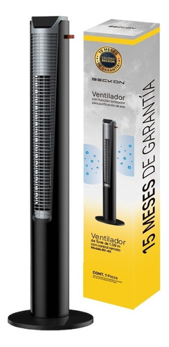 Ventilador De Torre Con Ionizador Purificador Beckon 109cm Color de la estructura Negro