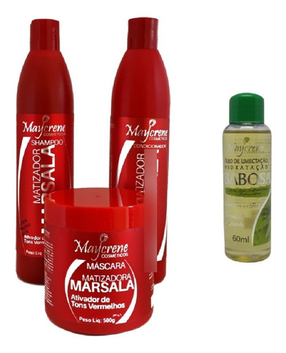 Kit Matizador Marsala Maycrene Naturiun ( Shp + Con + Másc )