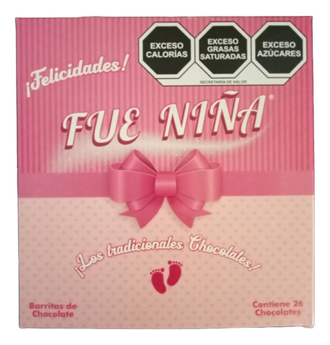 Chocolate Caja Puros Fue Niño O Fue Niña 26pz Baby Shower