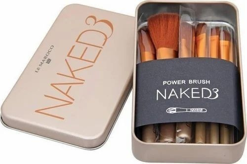 Set Brochas Pinceles 12 Piezas Naked 3 Maquillaje Dorada Gms