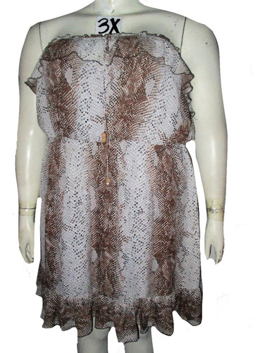 Vestido Marron Y Crema Animal Print Talla 3x (44/46) Torrid