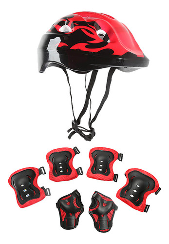 Juego De 7 Piezas De Casco Para Niños, Rodillera, Protector