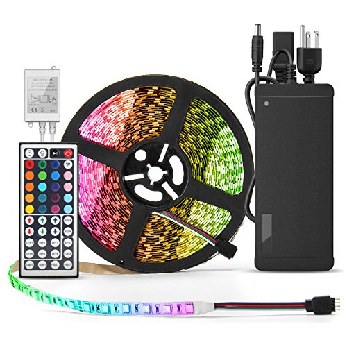 Tira De Luz Led Flexible 32 8 Ft 5050 Rgb 300leds Kit C...