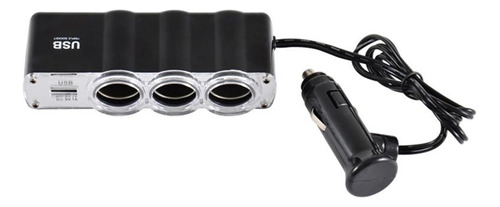 Adaptador Triple Auto 12v Y 24v Encendedor 3 + Usb Alpha S.i