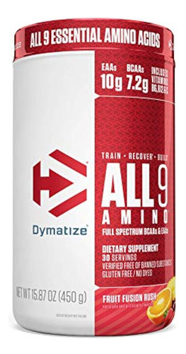 Dymatize All9 Amino, 7,2 G De Bcaa, 10 G De Aminoácidos Esen