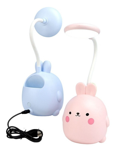 Lampara Escritorio Led Recargable Con Porta Lapiceros Kawaii