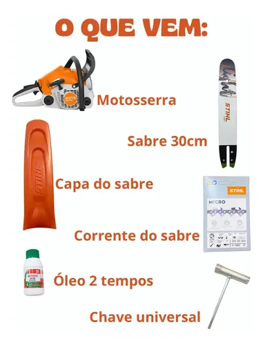 Motosserra A Gasolina Stihl Ms 162 Nova 170 Original 30cc | Frete