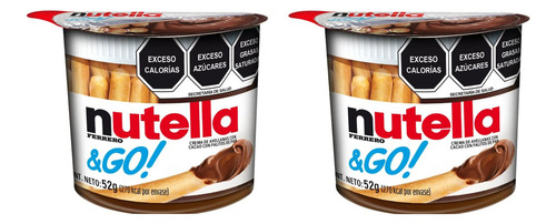 Nutella & Go Crema De Avellana Con Palitos 2 Pack De 52gr