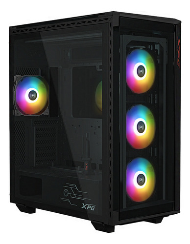 Gabinete Gamer XPG BATTLECRUISER II ST E-ATX 4 Fan ARGB Cristal Templado Negro