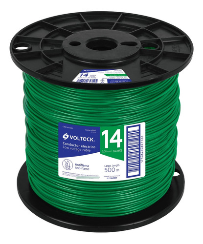Cable Thhw-ls 8 Awg Verde Bobina 500 M Volteck
