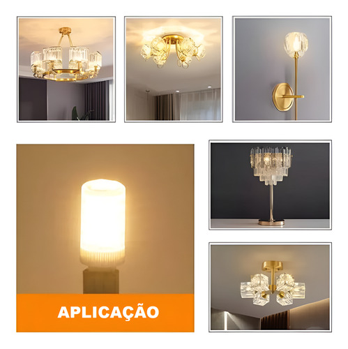 Lâmpada Halopim Led Branco Quente P/ Abajur Lustres G9 18w