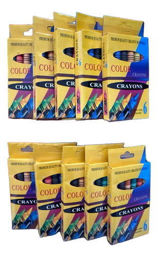 Pack 10 Libros Para Colorear Varios + 10 Cajitas Crayolas