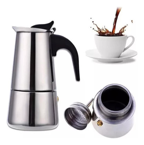 Cafeteira Italiana Luxo Inox 6 Xicaras 300ml Kehome