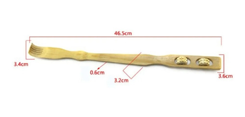 Imagen 1 de 4 de Rascador De Espalda De Bambú Madera 2 En 1 Con Masajeador