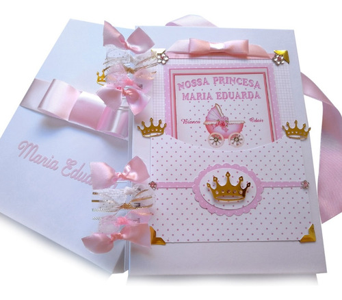 Imagem 1 de 8 de Álbum Do Bebê Princesa Personalizado Caixa E Cantoneiras