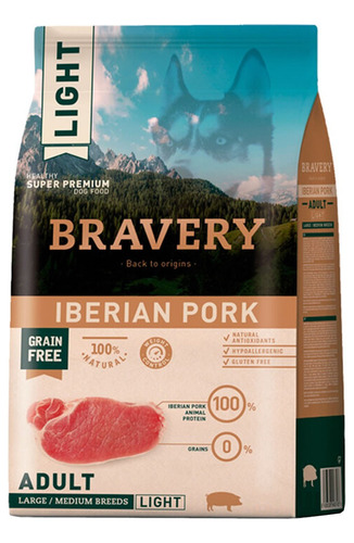 Bravery Light Pork Para Perro Adulto Mediano Grande 4 Kg 
