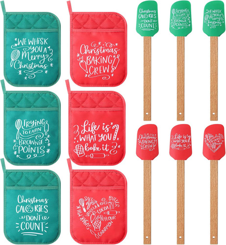 Juego De 12 Espátulas De Silicona Para Navidad