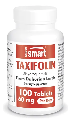 Supersmart - Taxifolina Dihidroquercetina 60 Mg Por Día (90% Suplemento Dhq) - Extracto De Alerce Dahuriano Siberiano R