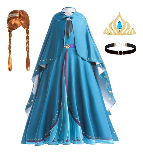 Disfraz De Princesa Anna Para Niñas Vestido Fiesta De Cumpleaños Cosplay Halloween Navidad