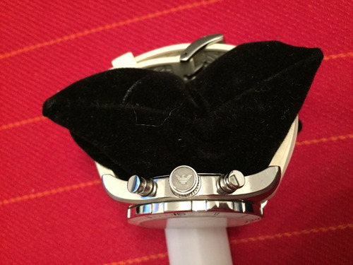Relógio Empório Armani Bisel De Cristal Branco Mod. Ar5947