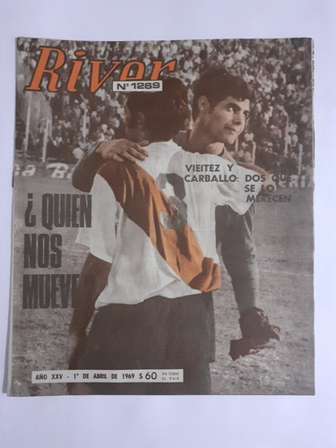 Revista River 1269 Huracan 0 River 1 Campeonato 1969