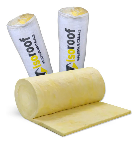 2 Rollos Lana De Vidrio 50mm 24m2 Aislante Térmico Isoroof