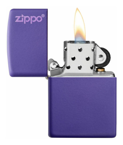 Encendedor Zippo Con Logo Mate Púrpura