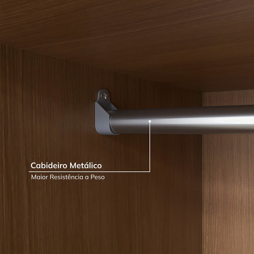 Guarda-roupa Solteiro 2 Portas 1 Porta Ripada Samambaia Wt
