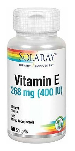 Solaray Vitamina A E D-alfa Tocoferol 268mg (400 Ui) | Salu