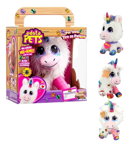 Bicho Ursinho De Pelúcia Adota Pets Com Acessórios Multikids