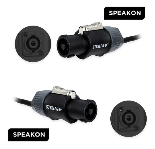 Imagen 3 de 5 de Cable Audio Conector Speakon Macho A Macho 6m Steelpro