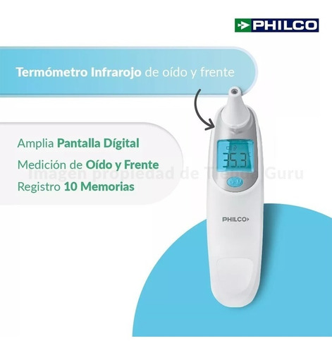 Termómetro Digital Infrarrojo De Oído Y Frente Philco