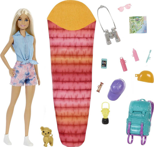 Muñeca Barbie Camping Campamento Perrito Accesorios Mattel