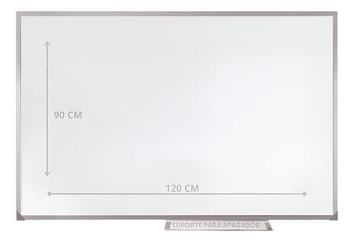 Lousa Quadro Branco Grande 120x90 Cm Com Moldura De Aluminio