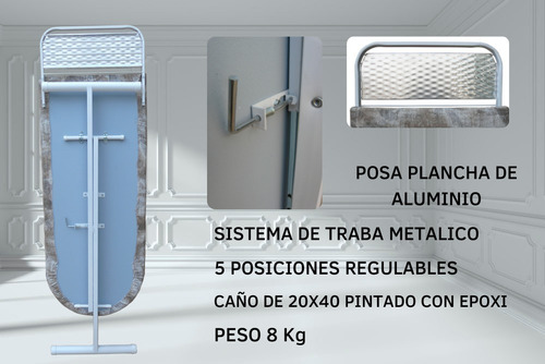 Imagen 7 de 10 de Tabla Planchar + Tender C/alas 7 Varillas Combo!- Disentino®