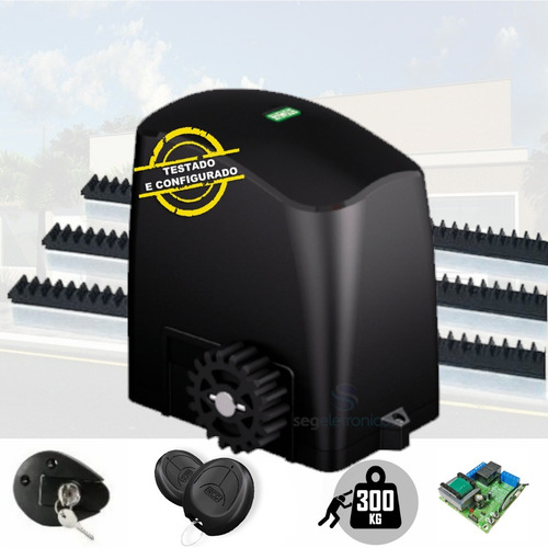 Imagem 1 de 6 de Kit Motor Para Portão Eletrônico Deslizante 1/5 Rcg 300kg